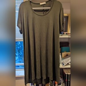 Olive green mini t-shirt dress
